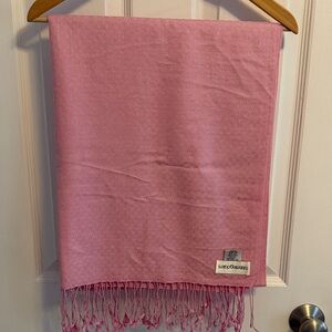 Bloomingdale’s Pink Silk and Cashmere Scarf